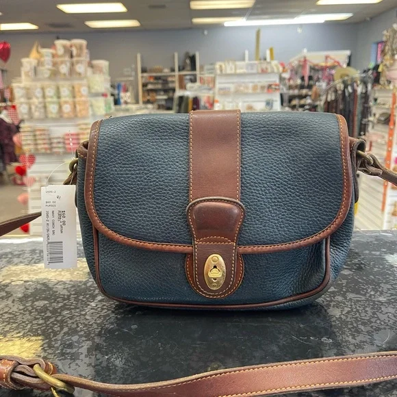 Coach Blue and Brown Leather Crossbody Bag - Picture 1 of 8